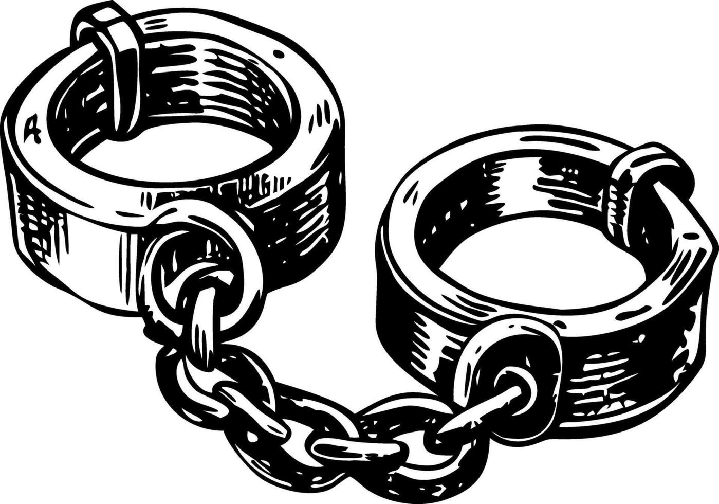 Shackles illustration shown in vintage style vector