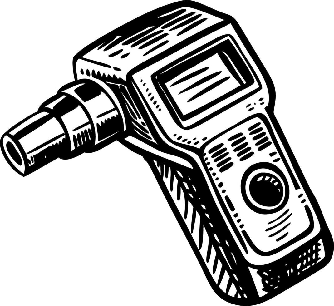 A breathalyzer illustration in vintage sketchy style vector