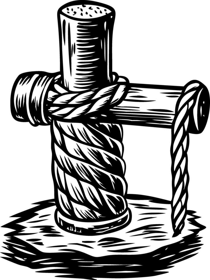 A whipping post illustration in sketchy style vector