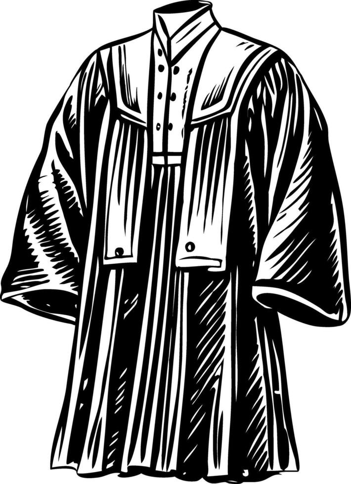Sketchy style illustration showing a lawyer robe vector