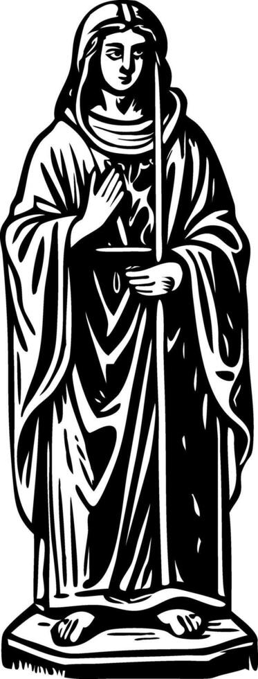 A drawing style illustration showing the Virgin Mary vector