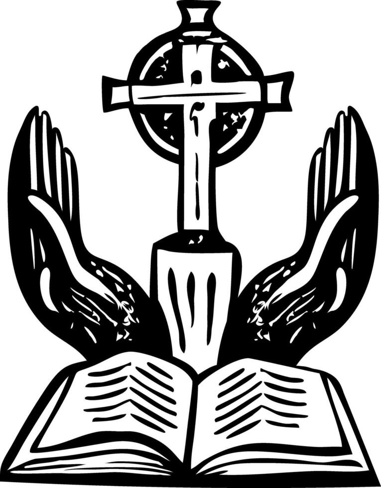 A glyph style illustration representing faith vector