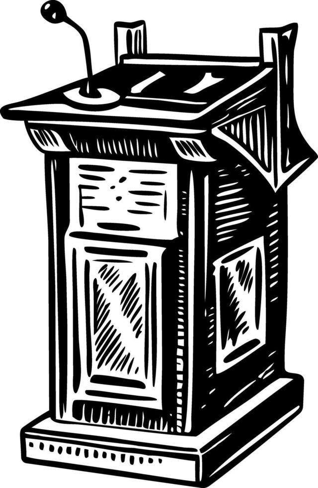 A glyph style illustration of a rostrum vector