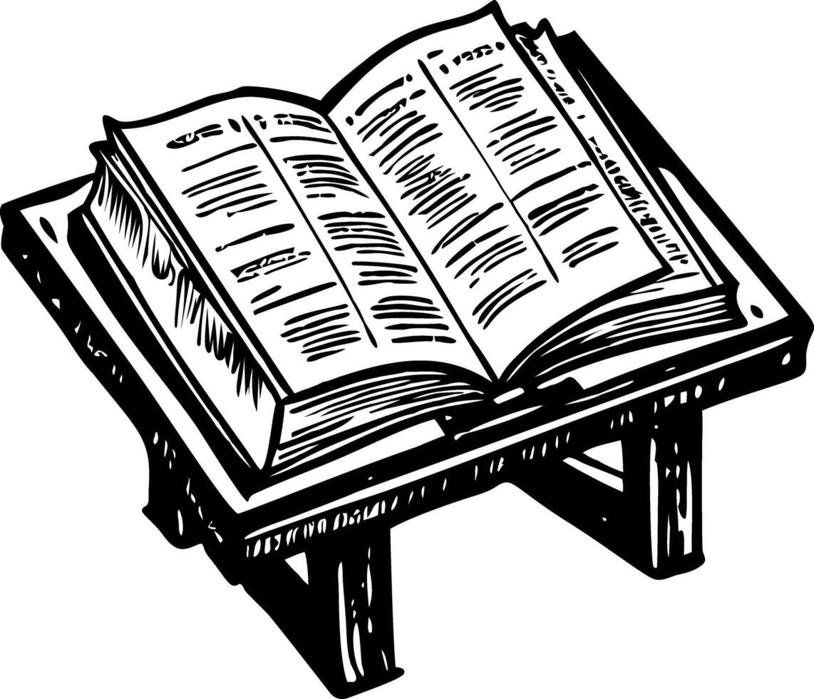 A glyph style illustration representing a holy book vector