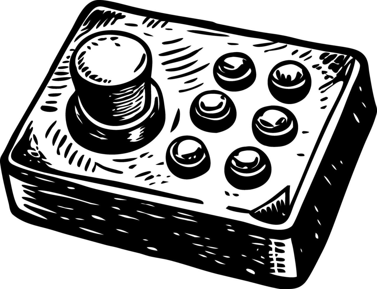 A vintage icon showing an old school gaming joystick vector