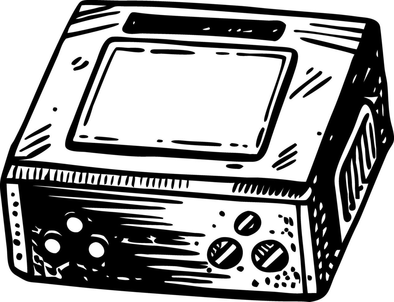 A vintage style icon of classic old console vector