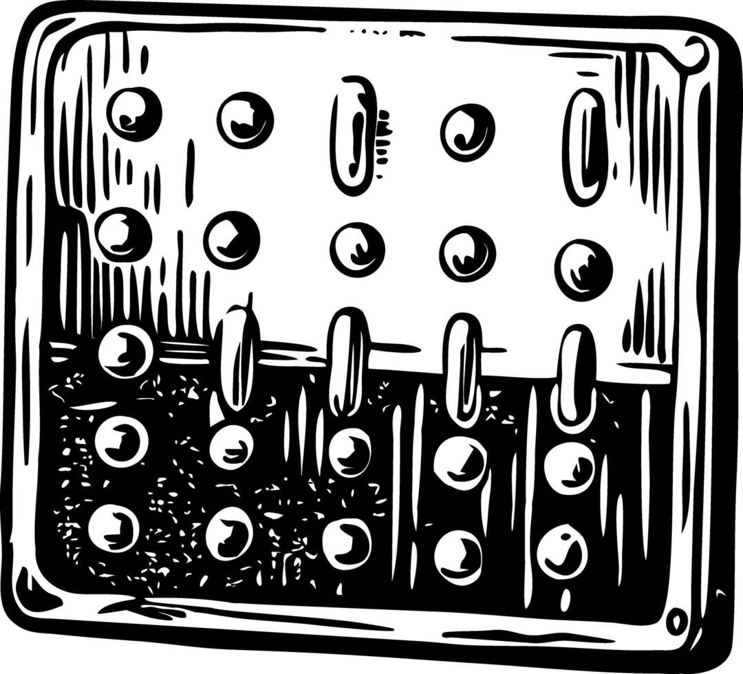 A drawing style icon showing a pegboard puzzle vector