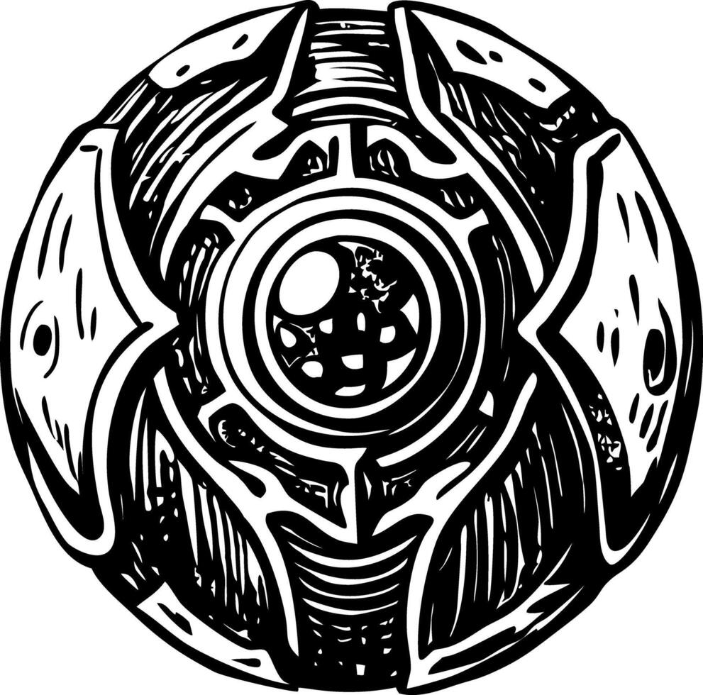 A glyph style icon depicting a charged power orb vector