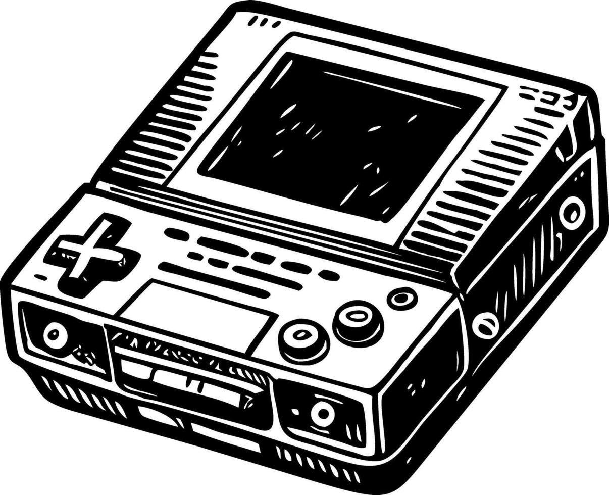 A vintage icon showing retro console vector