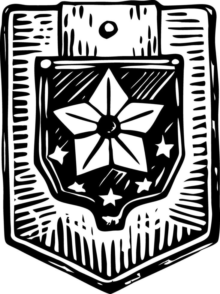 An icon of star badge designed in sketchy style vector