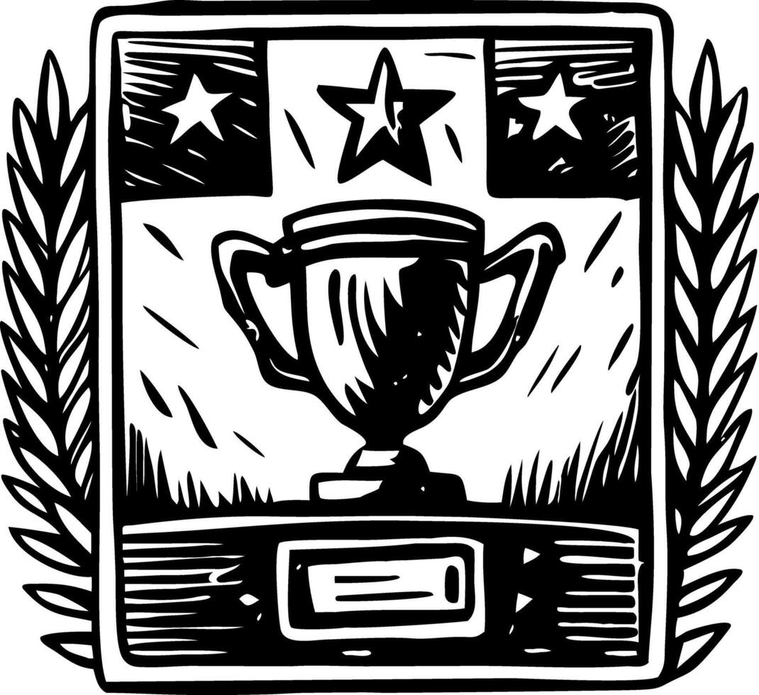 A vintage style icon depicting ultimate game victory vector