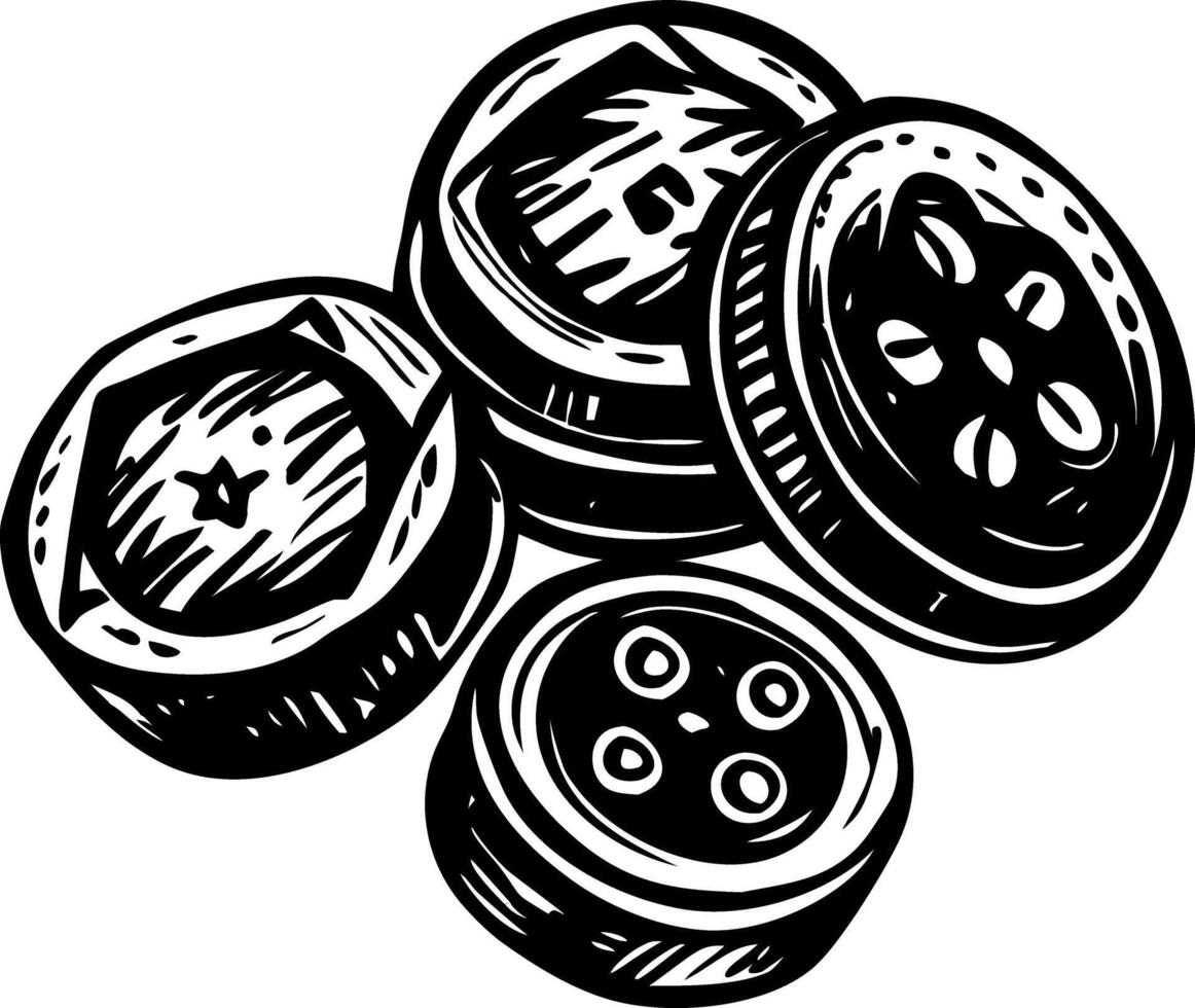 A vintage style icon depicting collectible game coins vector