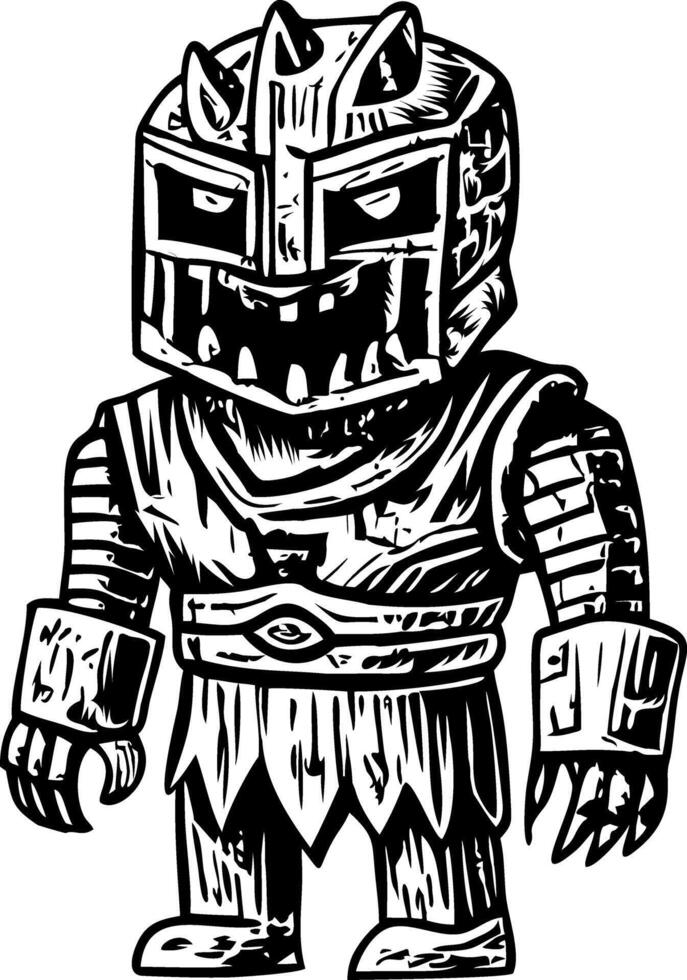 A vintage style icon showing a classic villain vector