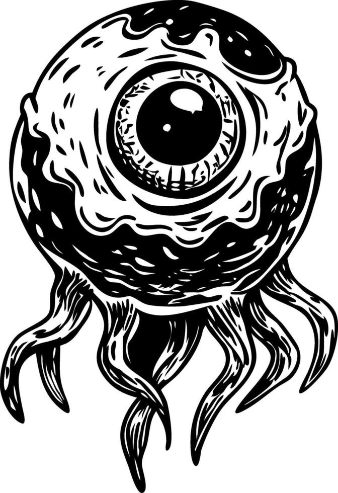 A drawing style icon of a spooky eyeball vector