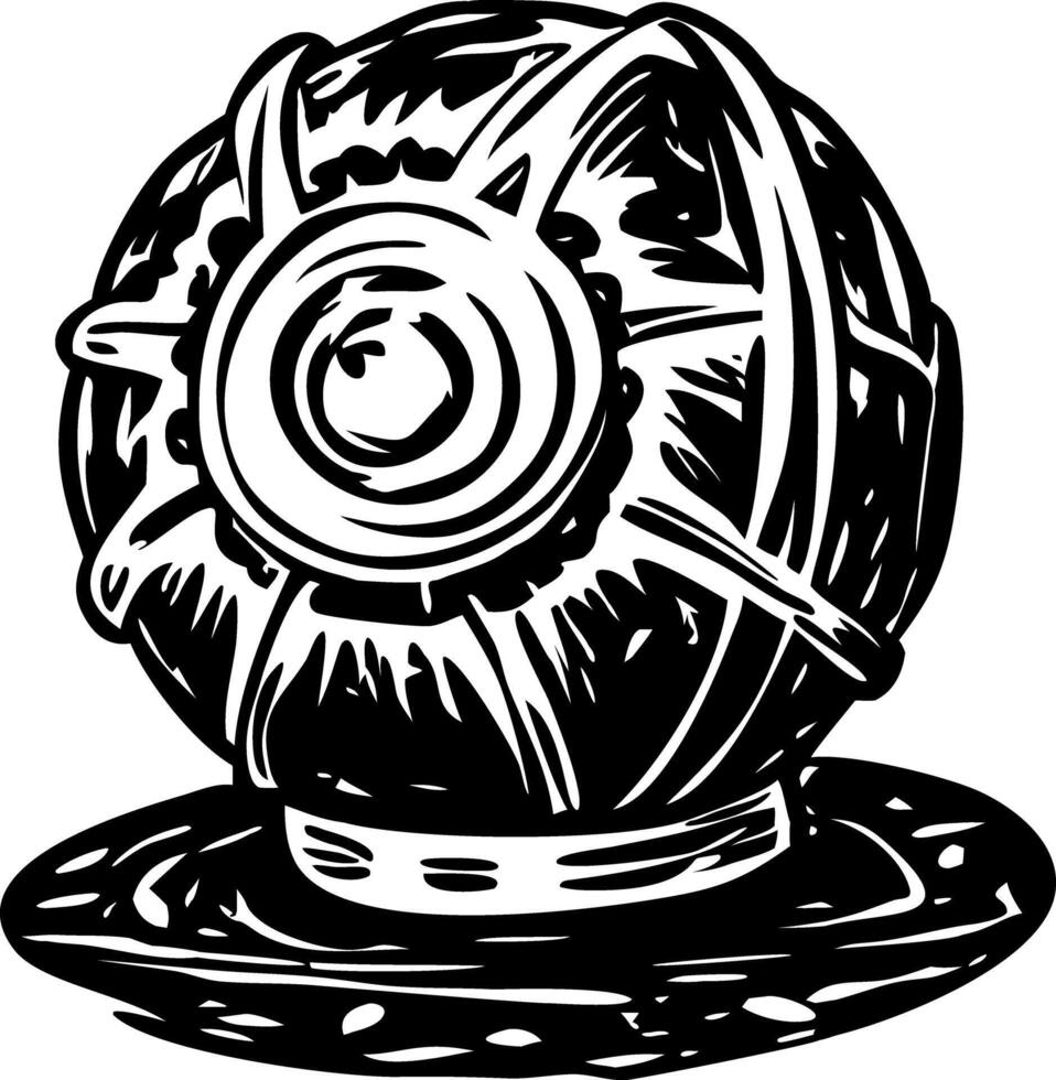 A drawing style icon showing glowing energy orb vector