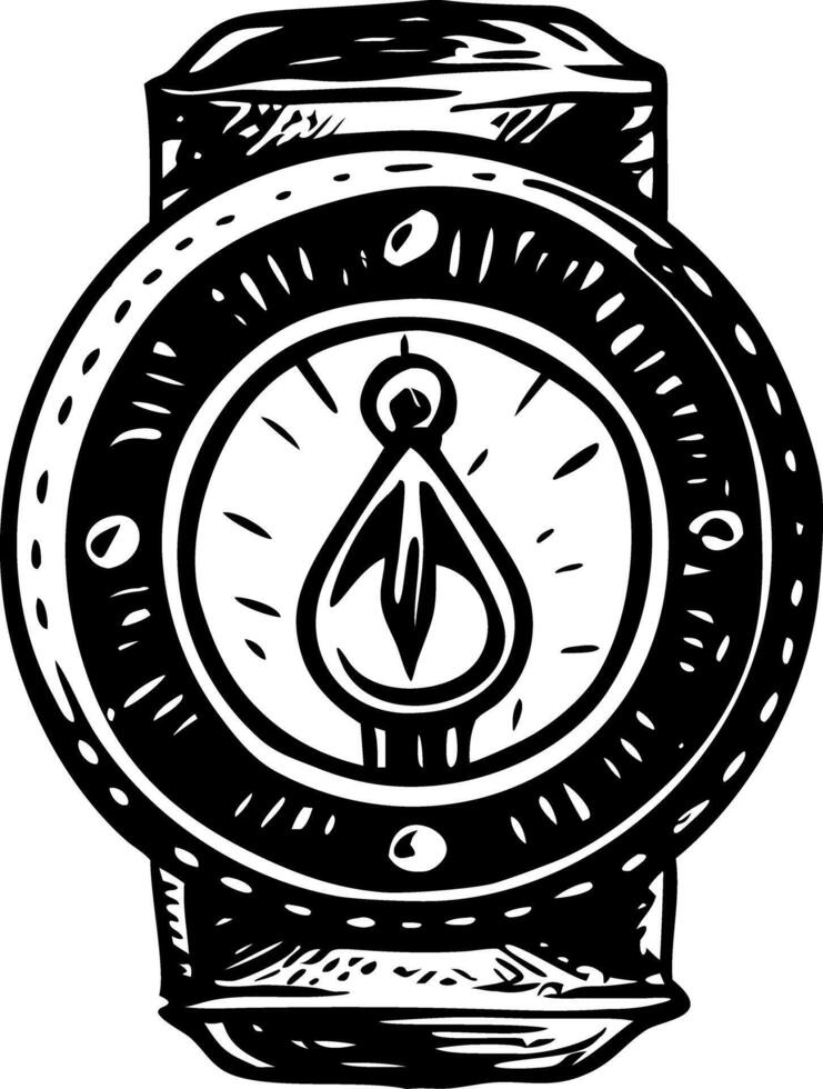 A sketchy style icon showing digital countdown timer vector