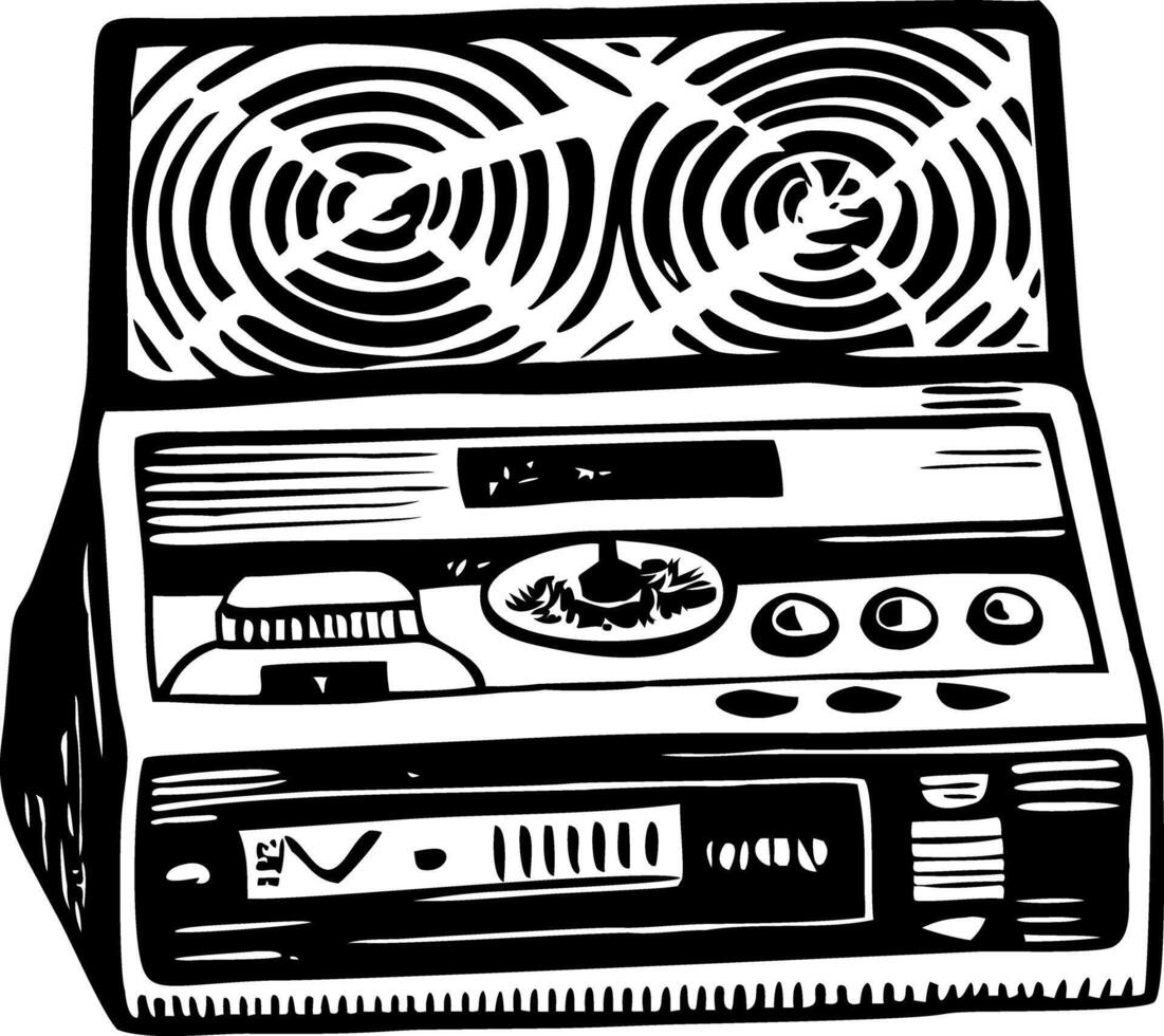 A vintage style icon of old analog device vector