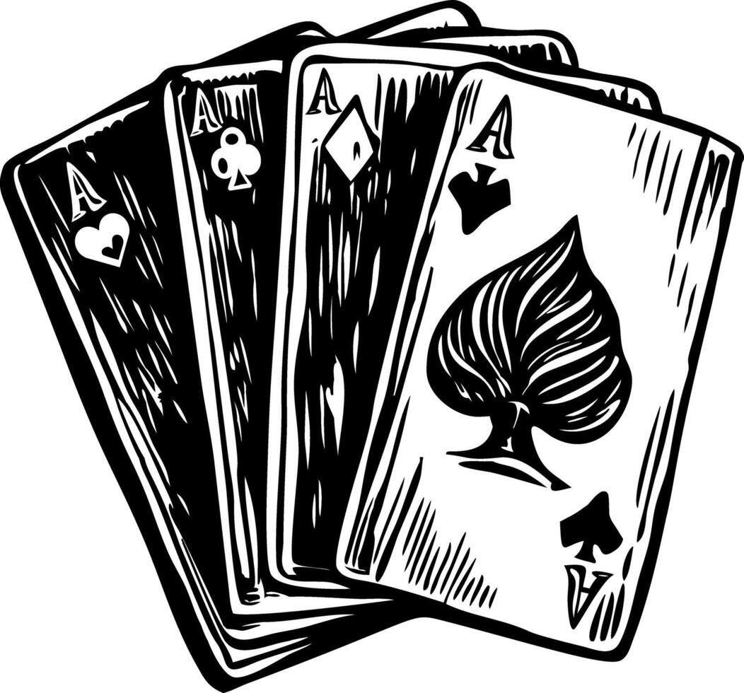 A drawing style icon of fantasy game card deck vector