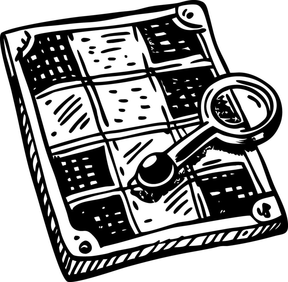A drawing style icon showing detective clue board vector