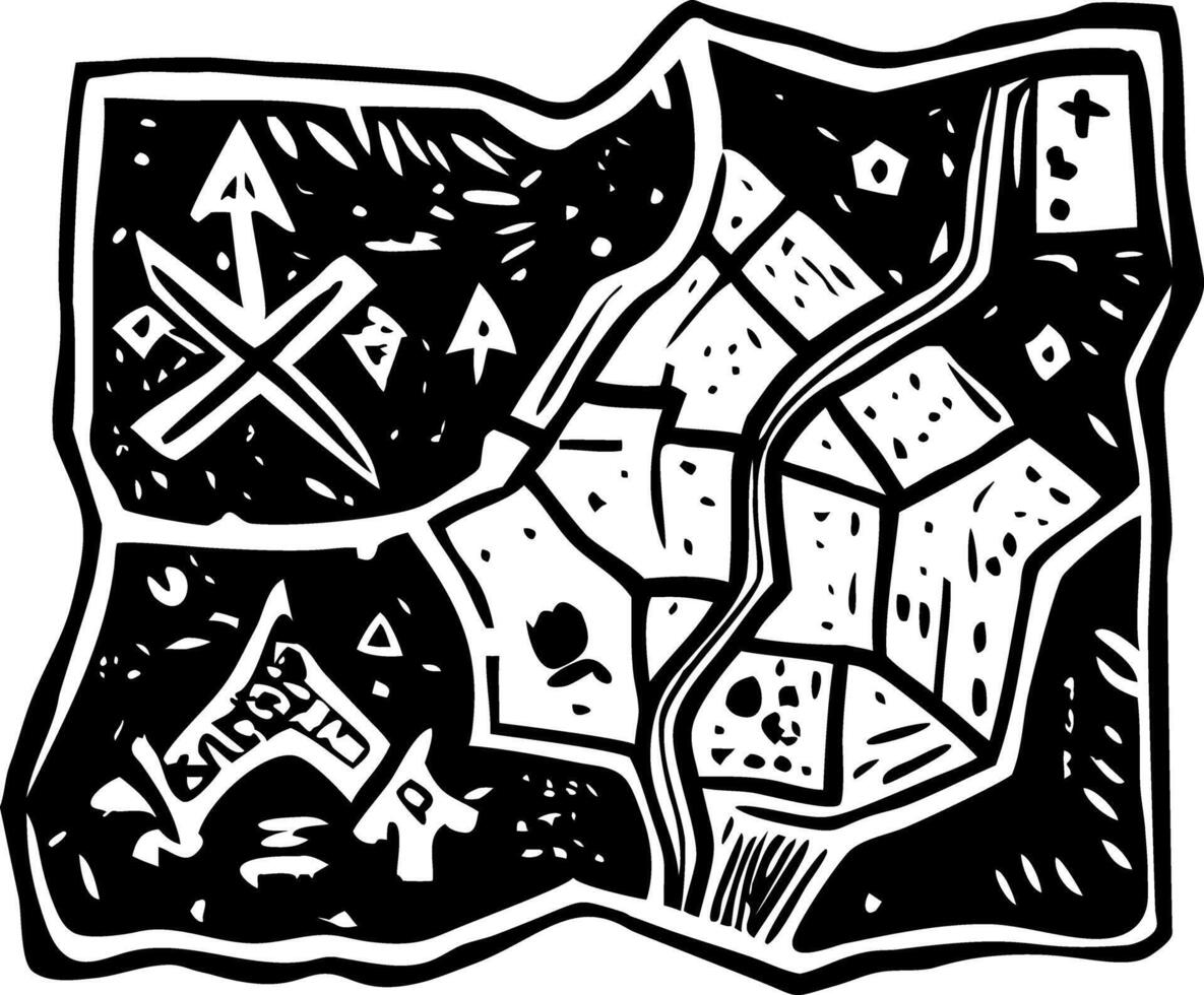 A sketchy style icon of an illustrated game map vector