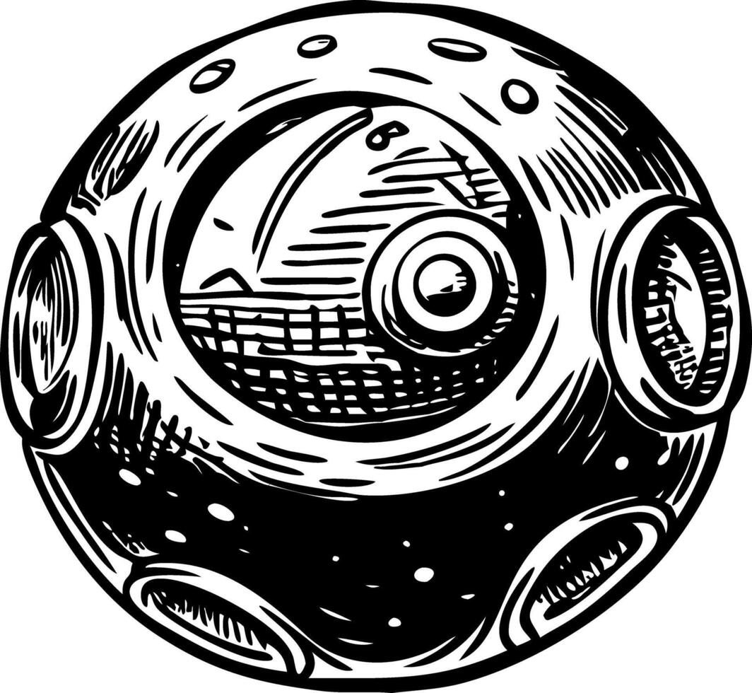 A sketchy style icon of gaming orb vector