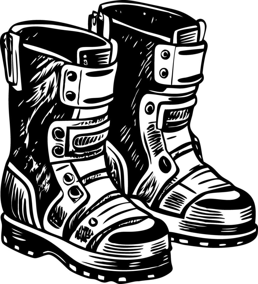 A vintage style icon showing space gravity boots vector