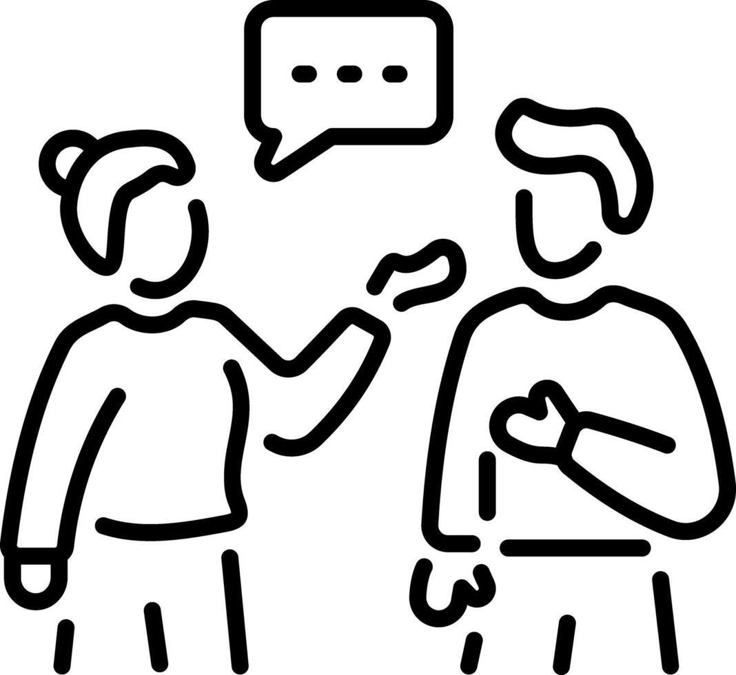 A line style icon of communication vector
