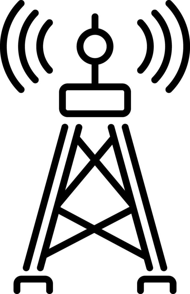 An outline style icon of radio tower vector