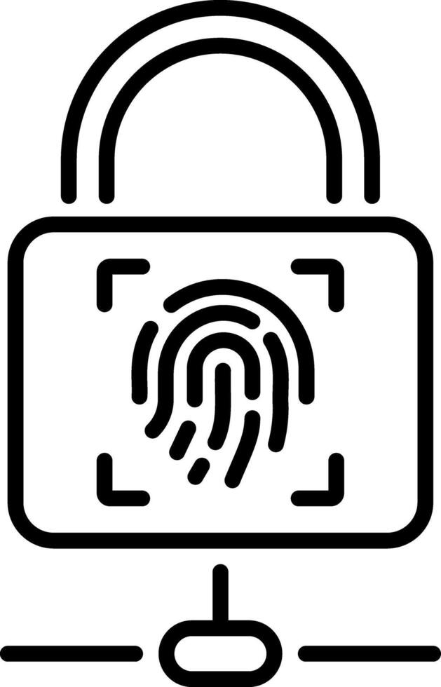 An outline style icon of authentication vector