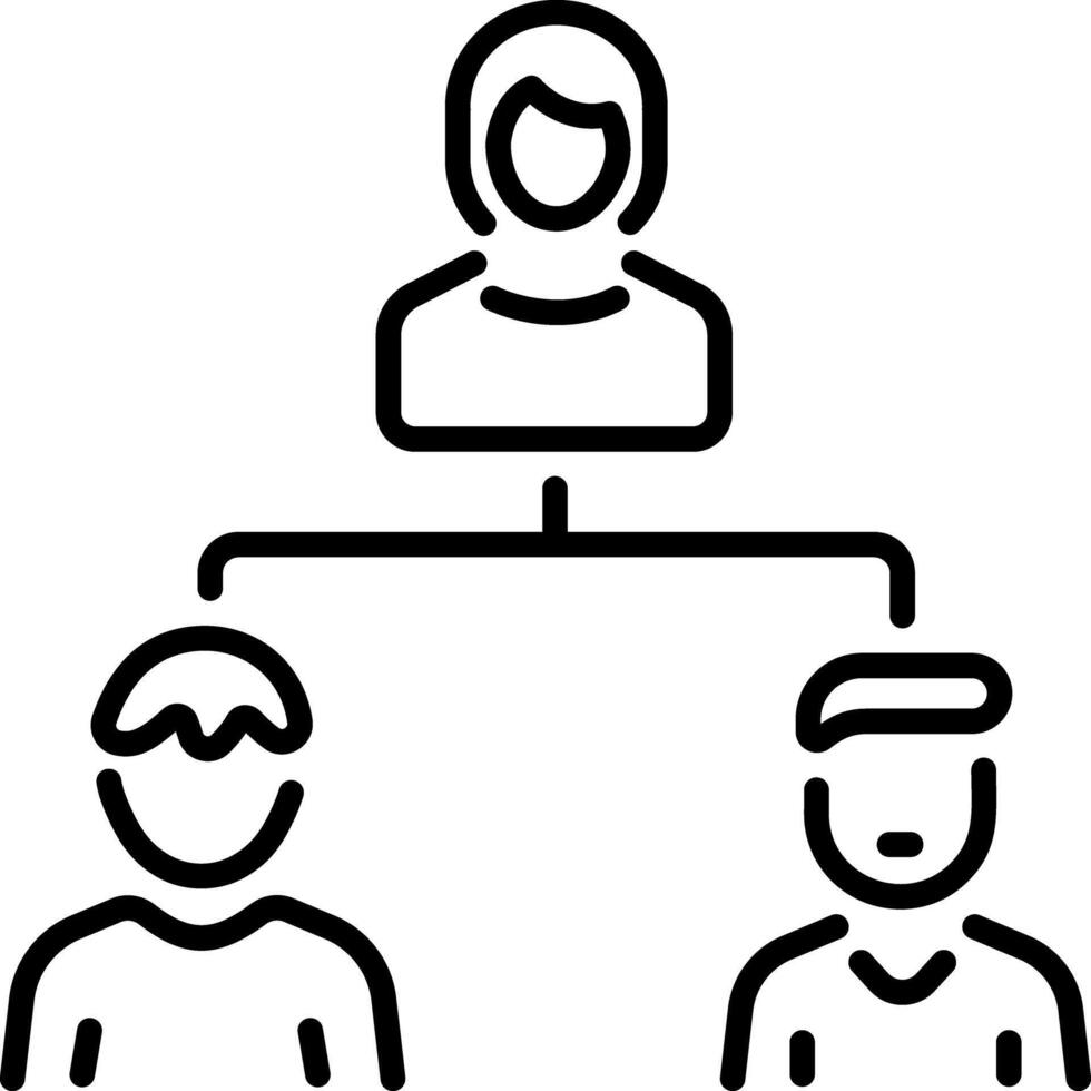 A line style icon of team network vector