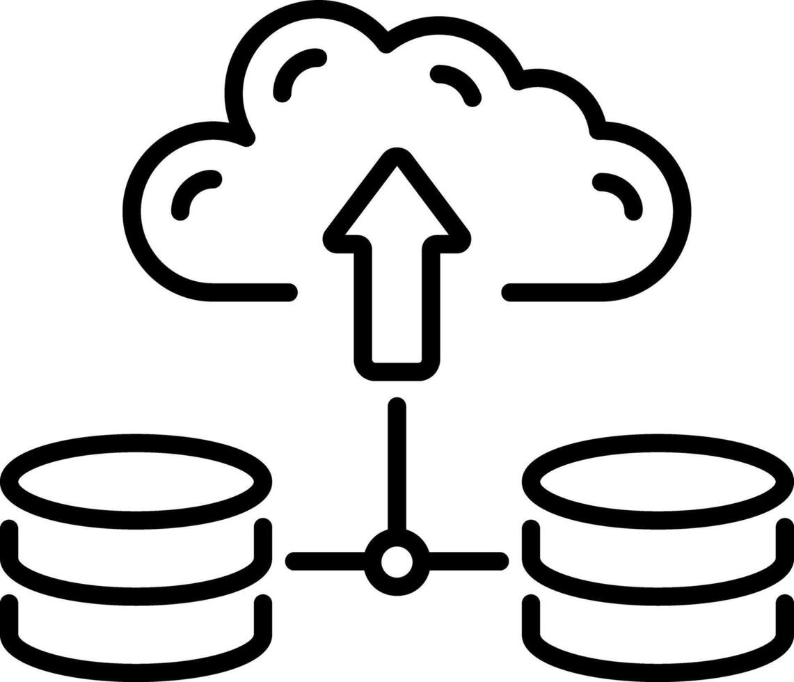 A trendy line style icon of cloud storage vector