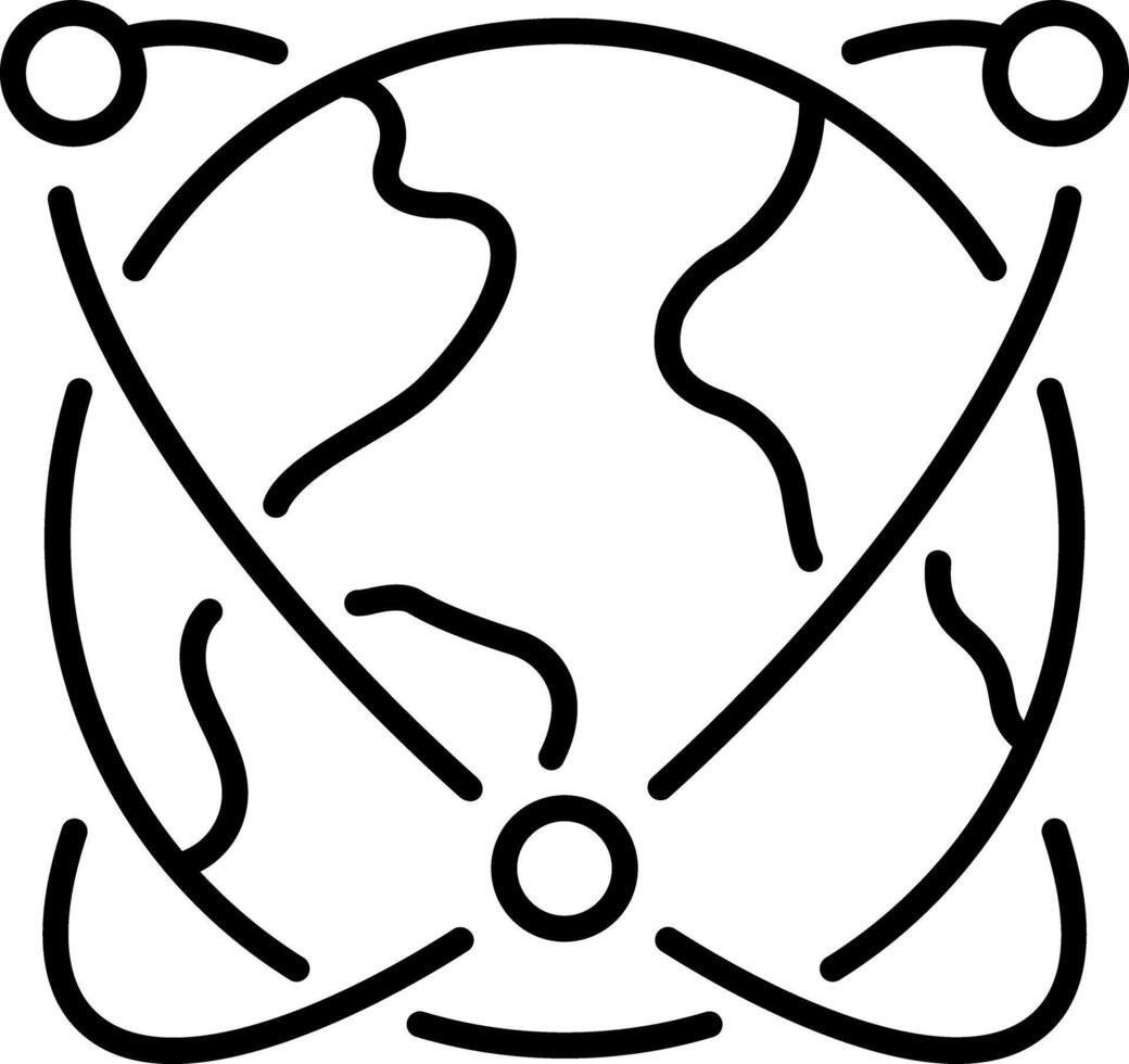 A line style icon of global networking vector