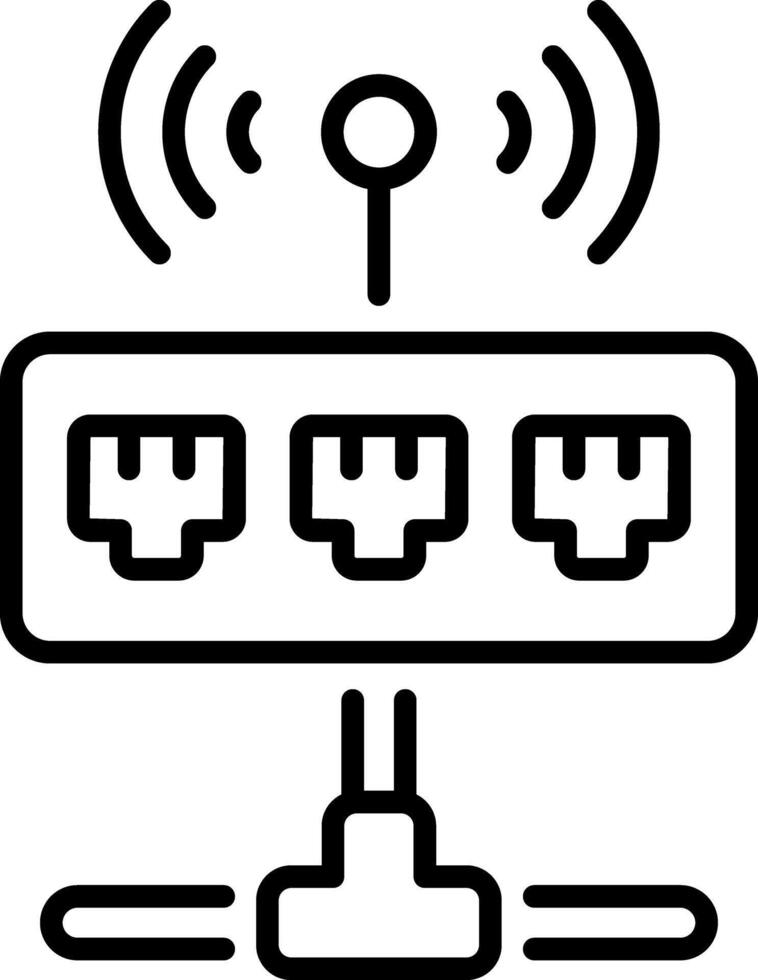 A line style icon of network hub vector