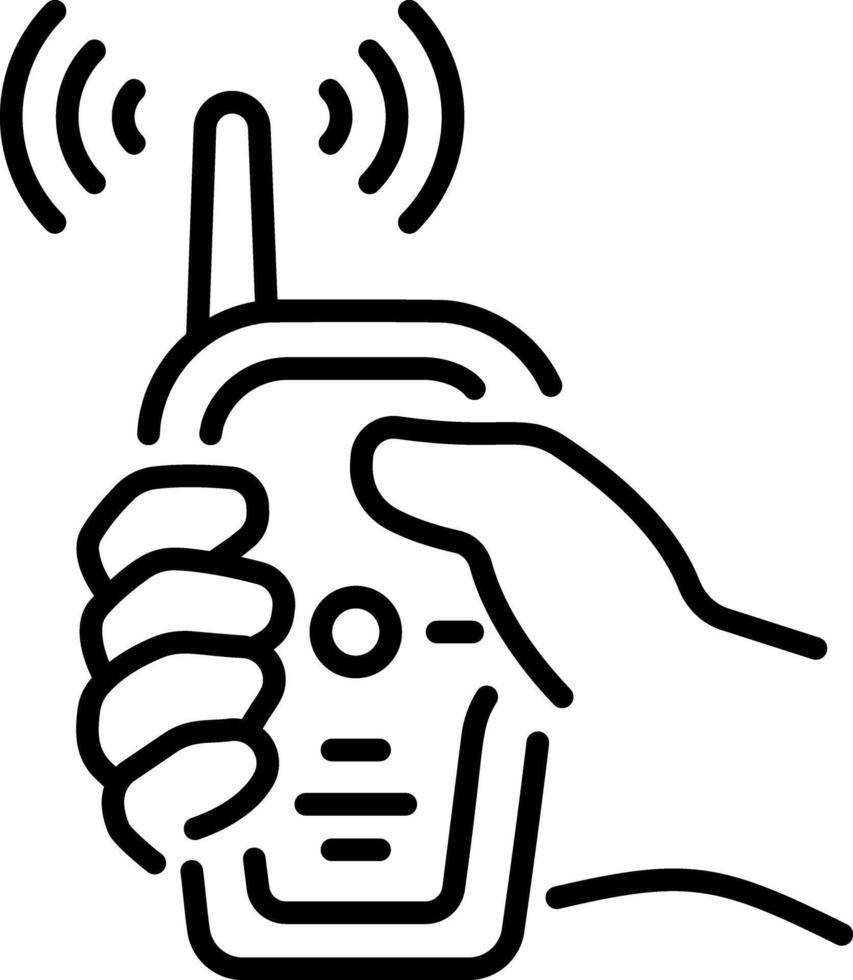 A linear style icon of walkie talkie vector