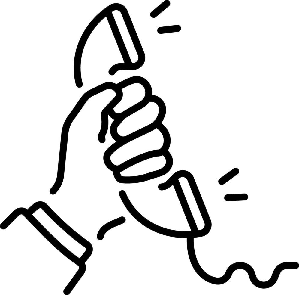 An outline style icon of voice call vector