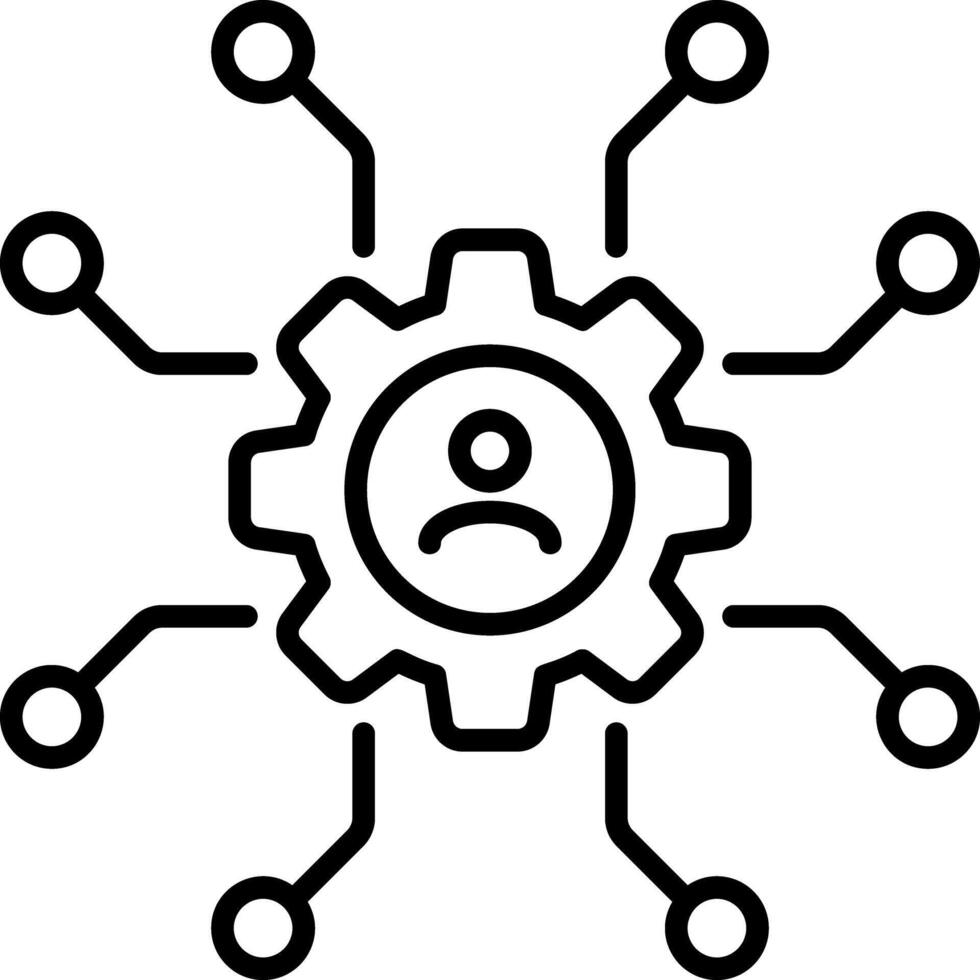 An outline style icon of network management vector