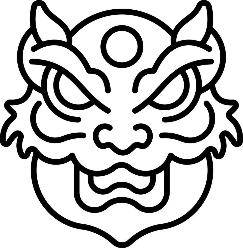 A line style icon of lion mask vector