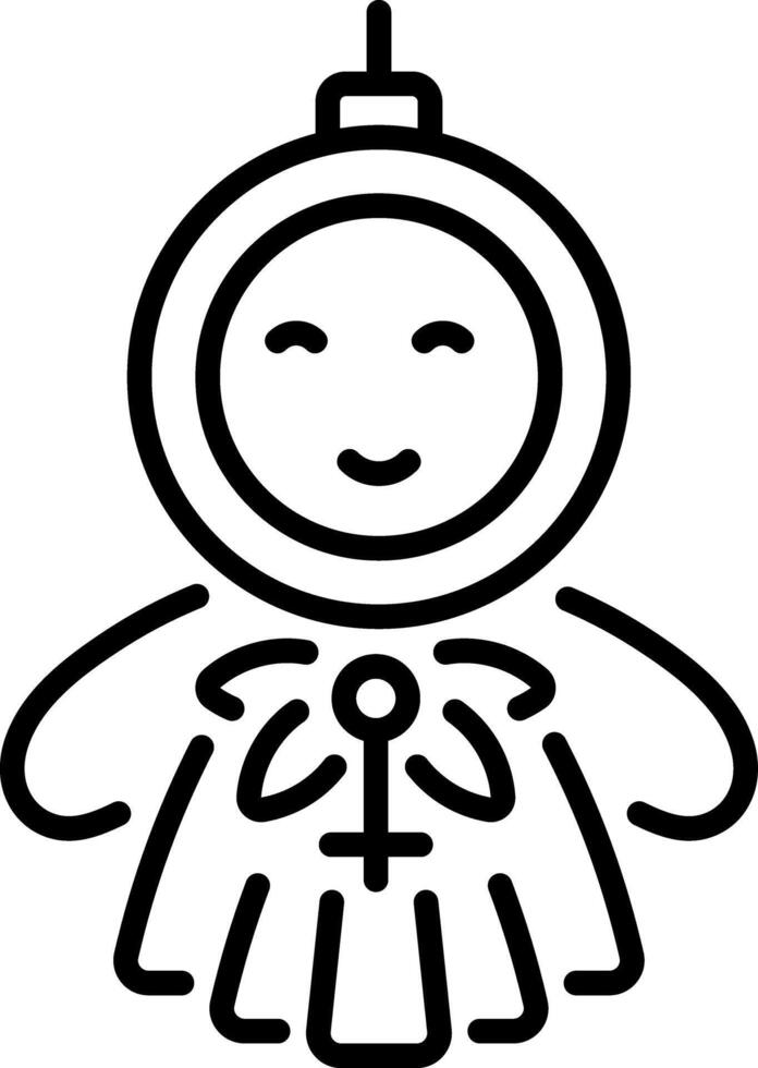 A linear style icon of teru bozu vector