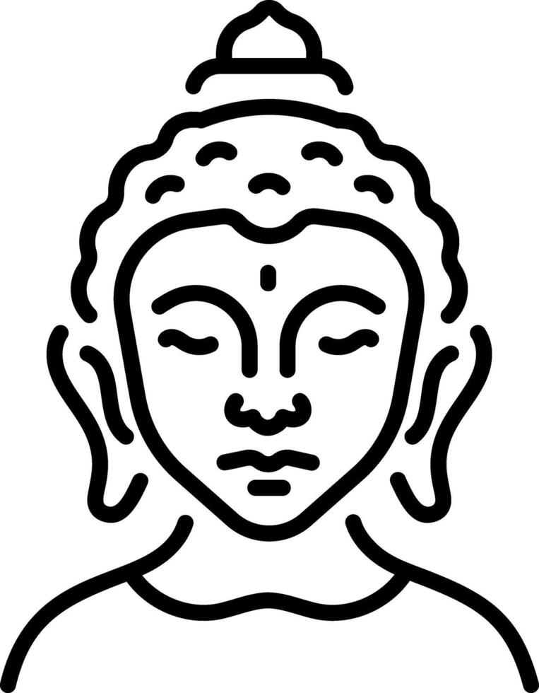 A line style icon of japanese buddha vector