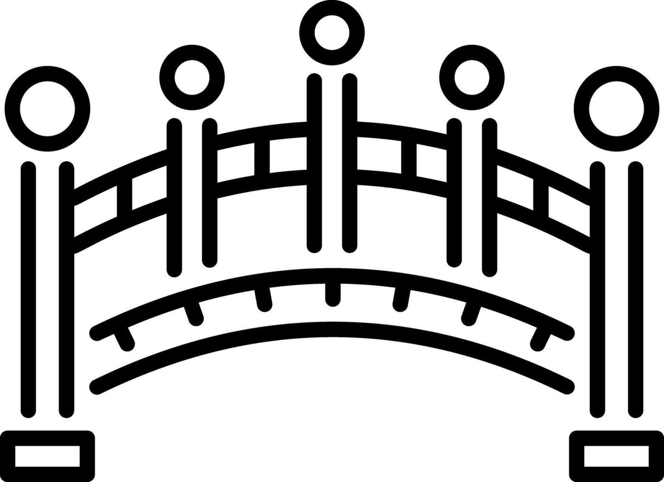 A linear style icon of bridge vector
