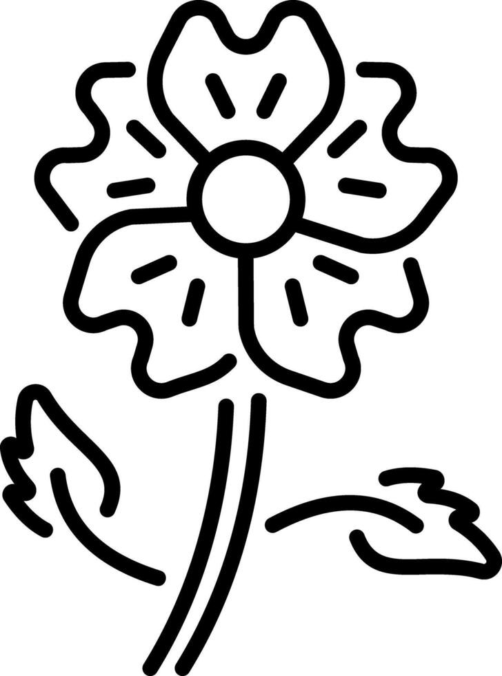 A linear style icon of cherry flower vector