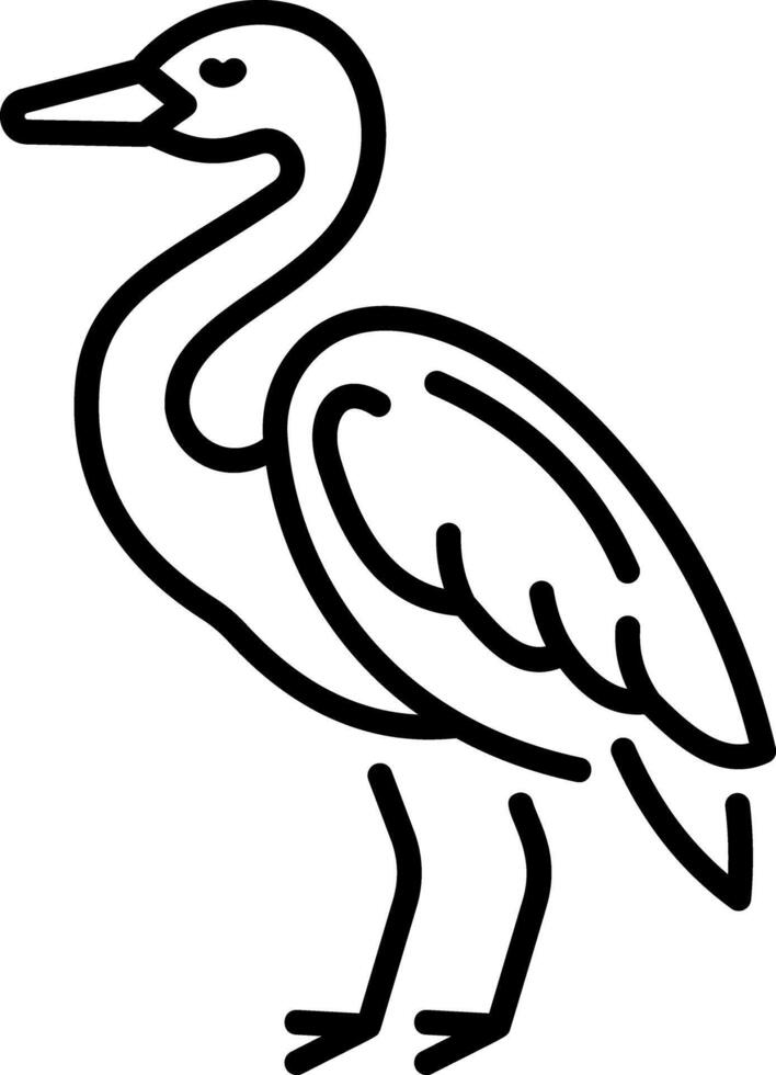 A line style icon of crane bird vector