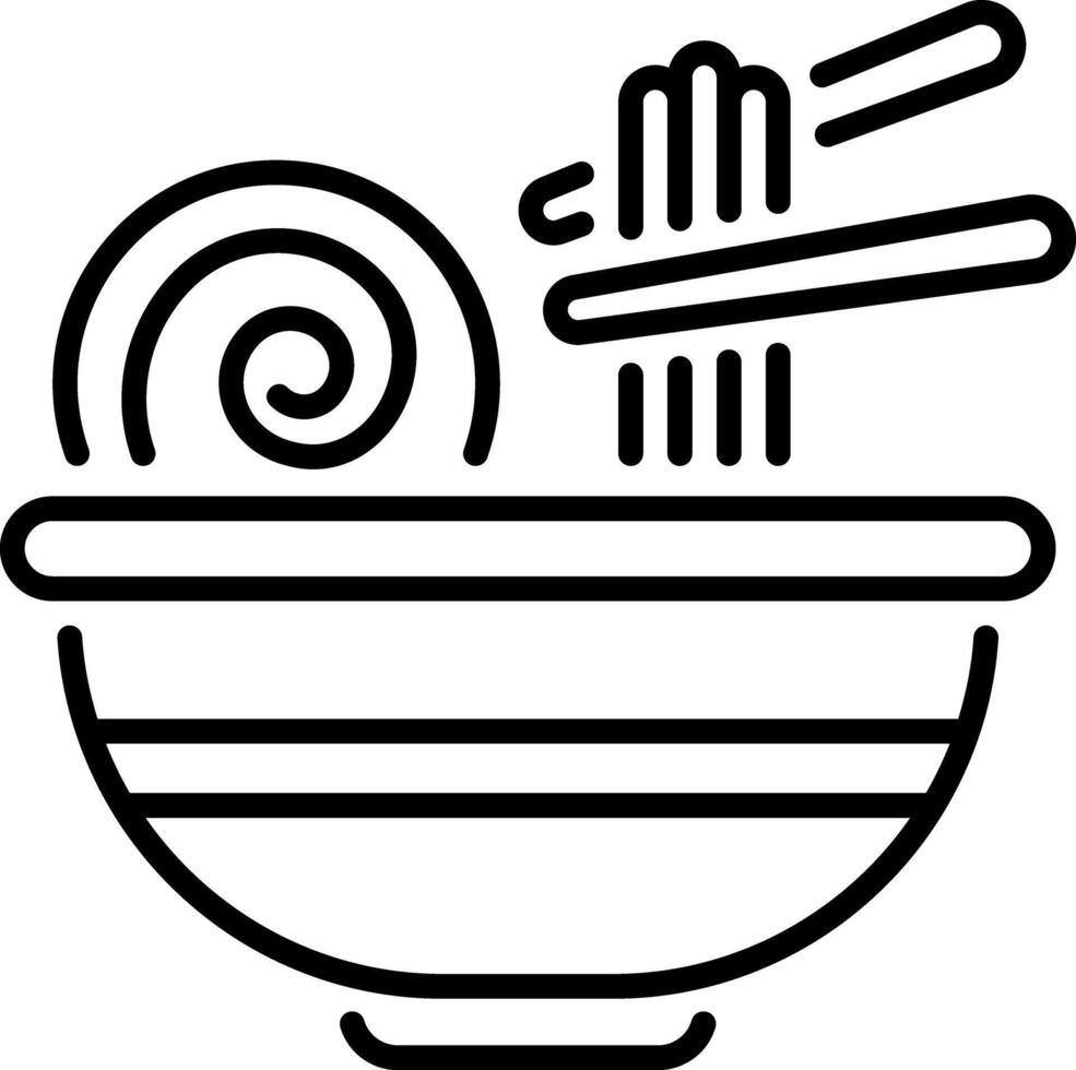 A line style icon of noodles vector
