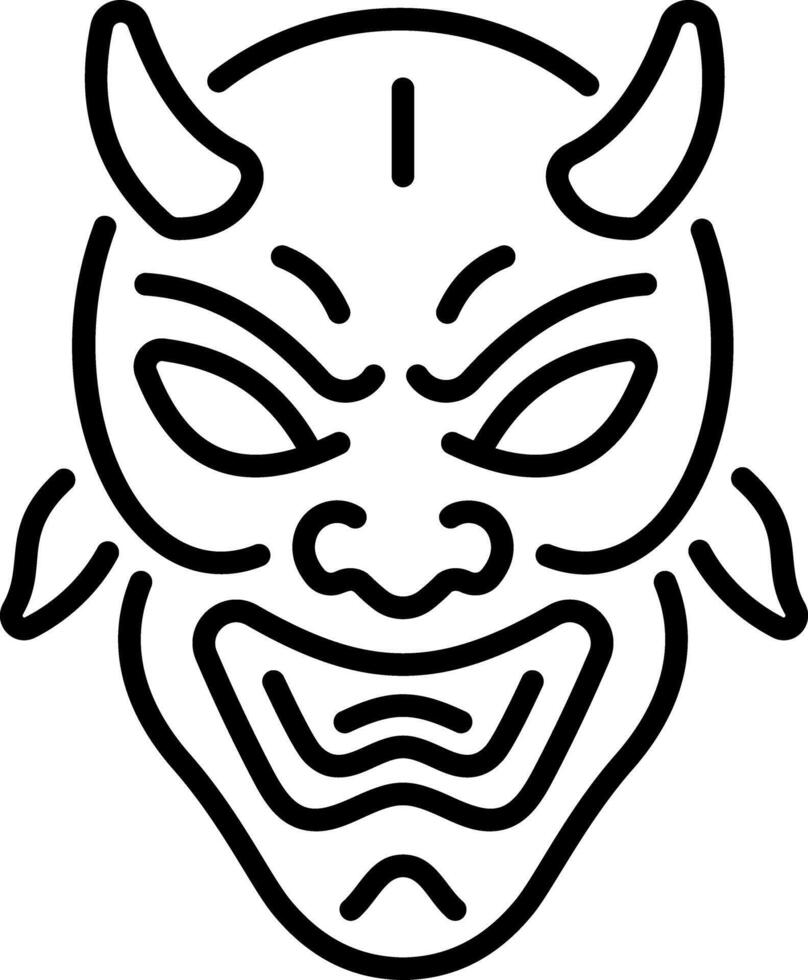 A line style icon of noh mask vector