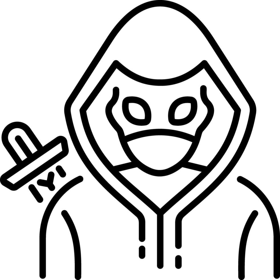A line style icon of ninja character vector