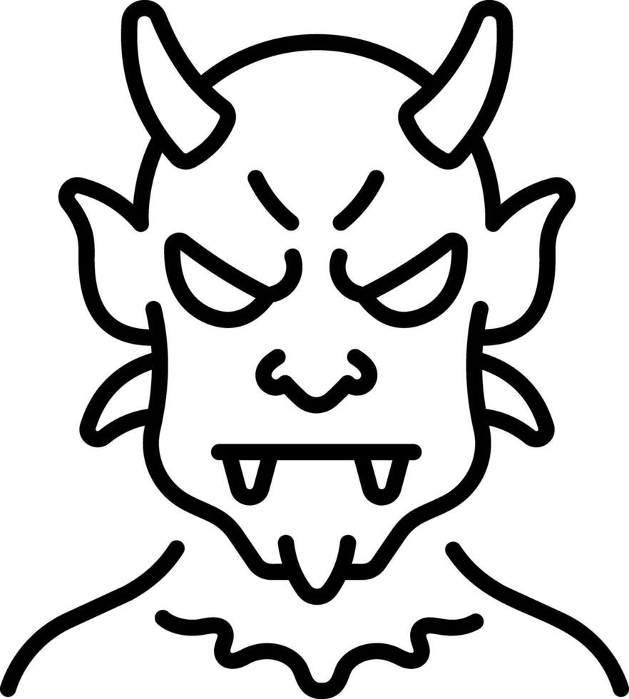 A line style icon of oni mask vector