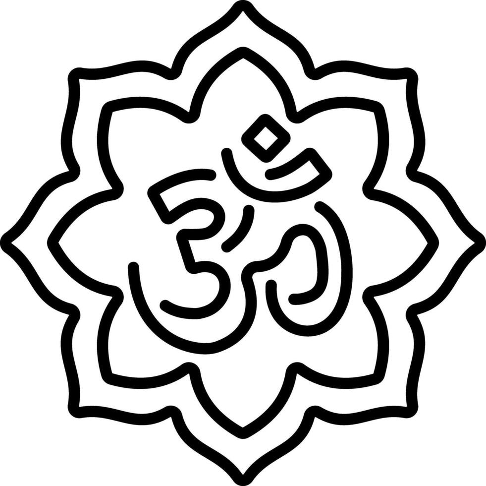A line style icon of om vector