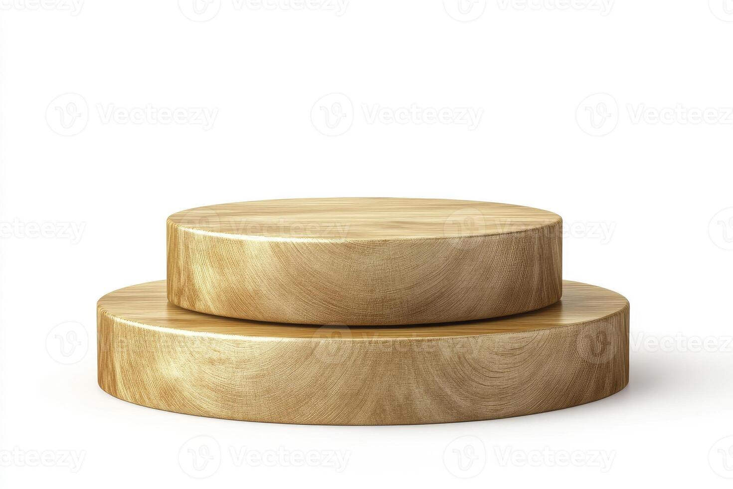 Two Tiered Wooden Stand Presentation Display Platform for Product Placement photo