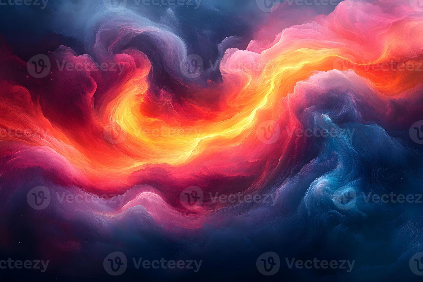 Abstract Fiery Horizon in Cosmic Cloudscape Art for Modern Design photo