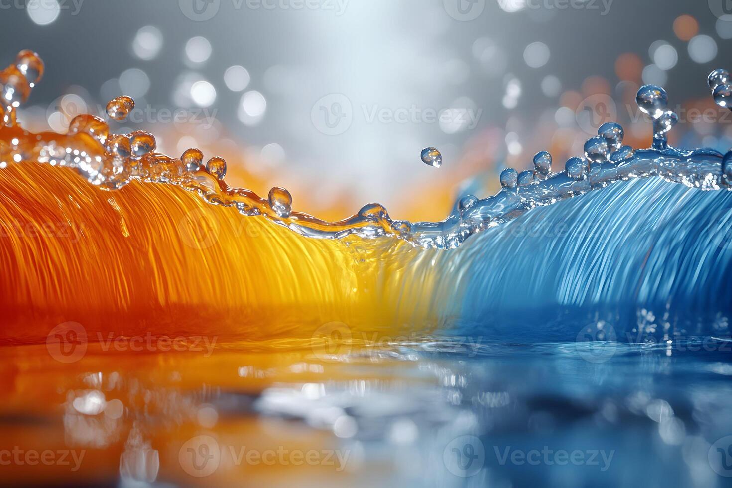 Dynamic Contrast of Fire and Water in Motion - Abstract Art for Design and Inspiration photo